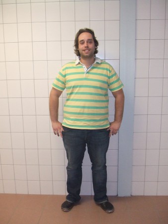Eerste foto voor de start van Benfit. Gemaakt op 9 januari, lichaamsgewicht 119 kg.